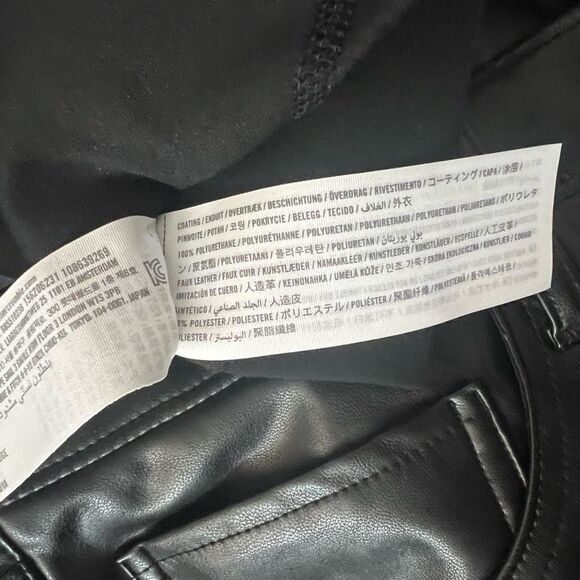 Abercrombie & Fitch Vegan Leather 90s Straight Pants-Size 37/24 - Picture 6 of 6